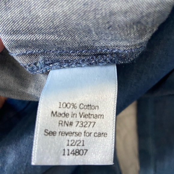 Croft & Barrow NWT Wide Leg Pull On Blue Chambray Cropped Pants Size XL - Picture 6 of 13